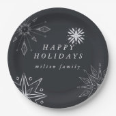 Assiettes En Carton Plaques en papier de vacances Silver Snowflake (Devant)