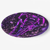 Assiettes En Carton Plaques en papier d'éléphant violet (Angle)