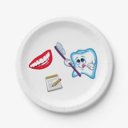 Assiettes En Carton Plaques en papier Dentist Teintures sourire (Devant)