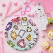 Assiettes En Carton Plaques en papier design en pierre de Gemstone (Fête)