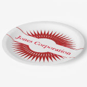 Assiettes En Carton Plaques en papier design rouge personnalisées (Angle)