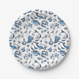 Assiettes En Carton Plaques en papier dessin en encre de Chine