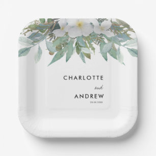 Assiettes En Carton Plaques en papier d'eucalyptus simples et élégante