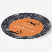 Assiettes En Carton Plaques en papier d'Halloween-Araignée Webs (Angle)
