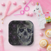 Assiettes En Carton Plaques en papier d'Halloween - Crâne (Fête)