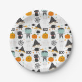Assiettes En Carton Plaques en papier d'Halloween mignonnes (Devant)