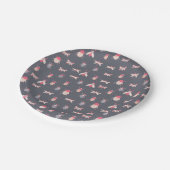 Assiettes En Carton Plaques en papier d'insectes roses (Angle)