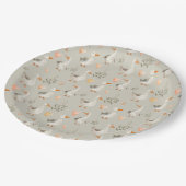 Assiettes En Carton Plaques en papier d'oie d'aquarelle mignonne (Angle)