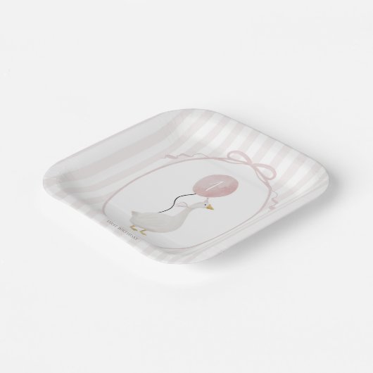 Assiettes En Carton Plaques en papier d'oie rose (Angulaire)