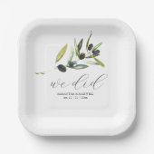 Assiettes En Carton Plaques en papier d'olive minimes Végétation botan (Recto)