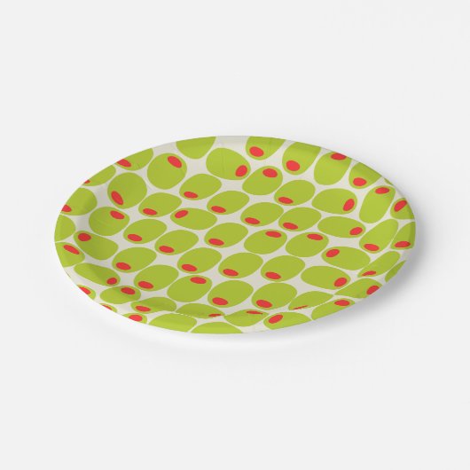 Assiettes En Carton Plaques en papier d'olives mignonnes (Angle)