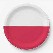 Assiettes En Carton Plaques en papier du drapeau polonais (Pologne) (Devant)
