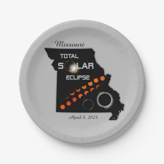 Assiettes En Carton Plaques en papier du Missouri Solar Eclipse (Devant)