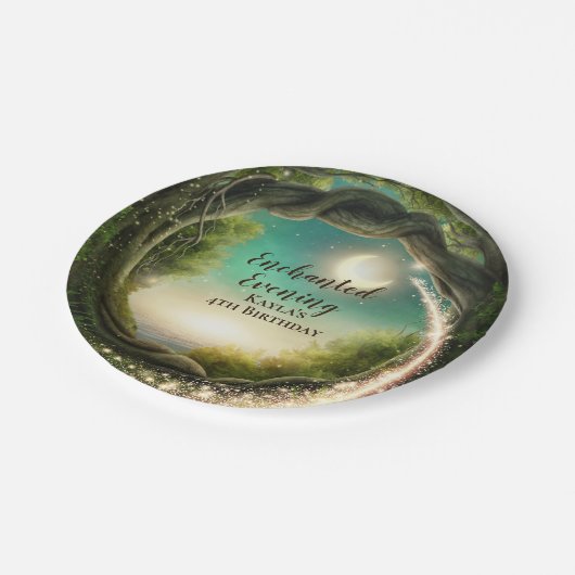 Assiettes En Carton Plaques en papier du soir enchantées (Angle)