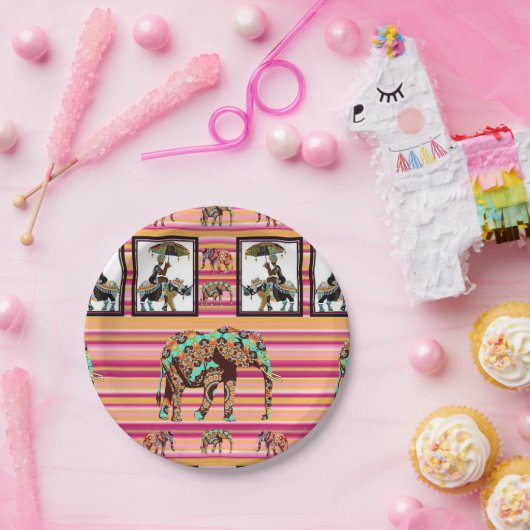 Assiettes En Carton Plaques en papier, Eléphant africain (Fête)
