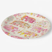 Assiettes En Carton Plaques en papier éléphant Boho - Bloc d'impressio (Angle)