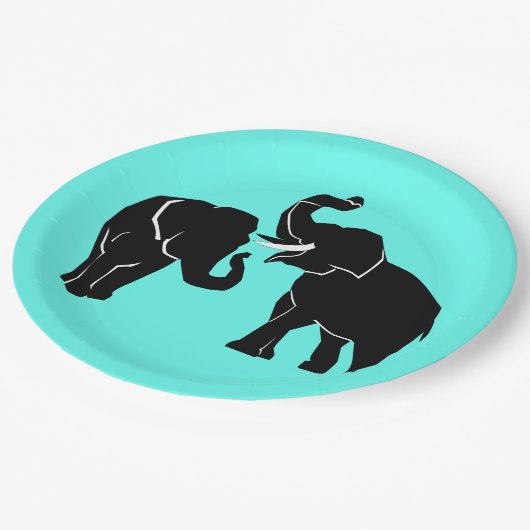 Assiettes En Carton Plaques en papier éléphant - personnalisables (Angle)