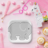 Assiettes En Carton Plaques en papier éléphant, Plaque en papier Carré (Fête)