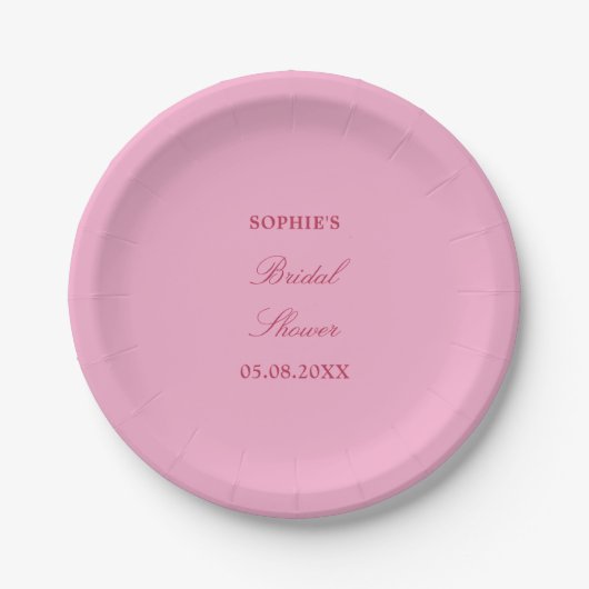 Assiettes En Carton Plaques en papier Fête des mariées Magenta rose (Devant)