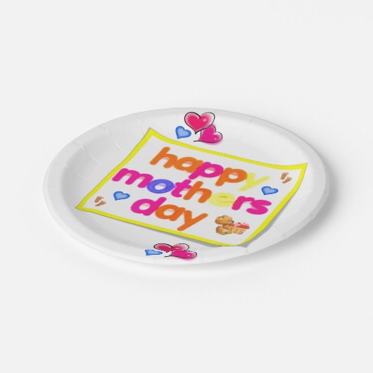 Assiettes En Carton Plaques en papier Fête des mères (Angle)