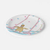 Assiettes En Carton Plaques en papier "Flamant rose d'or bébé et maman (Angle)