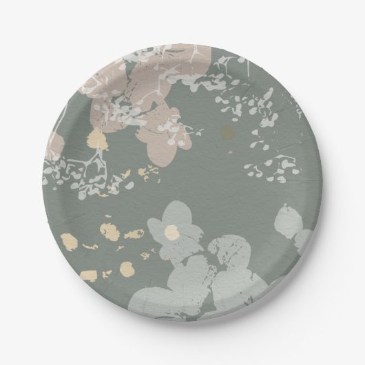 Assiettes En Carton Plaques en papier floral de Bohême pour Baby showe (Devant)