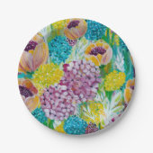 Assiettes En Carton Plaques en papier floral Symphony Hydrangea Poppy (Devant)