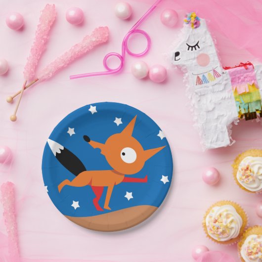 Assiettes En Carton Plaques En Papier Fox Et Stars (Fête)