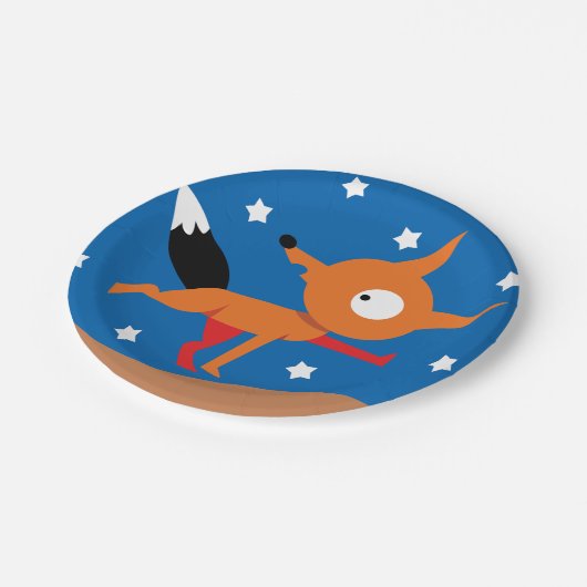 Assiettes En Carton Plaques En Papier Fox Et Stars (Angle)