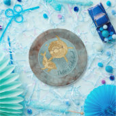 Assiettes En Carton Plaques en papier "Gold Dolphin Baby & maman" (Fête)