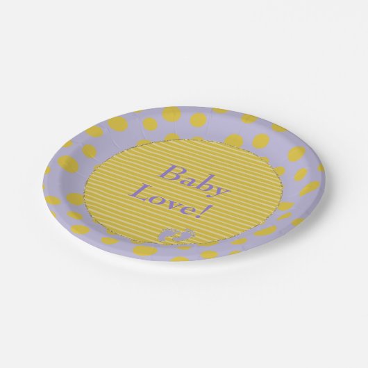 Assiettes En Carton Plaques en papier "Gold Glittery Babet Feet" (Angle)