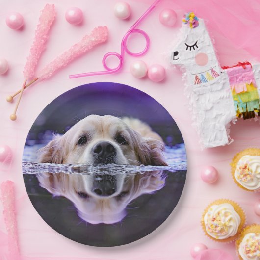 Assiettes En Carton Plaques en papier Golden Retriever (Fête)