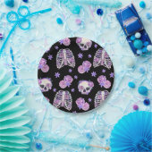 Assiettes En Carton Plaques en papier Halloween crâne rose (Fête)