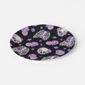 Assiettes En Carton Plaques en papier Halloween crâne rose (Angle)