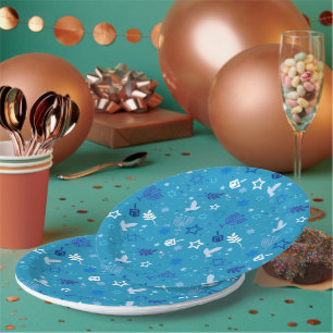Assiettes En Carton Plaques en papier Hanoukka Stars