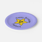 Assiettes En Carton Plaques en papier Happy Star Birthday (Angle)