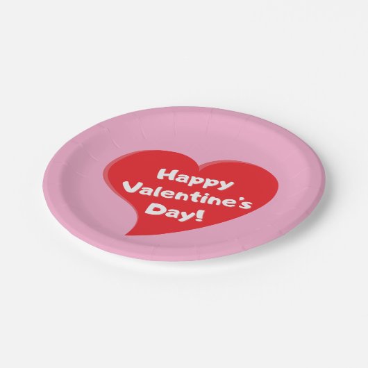 Assiettes En Carton Plaques en papier Heureuse Sainte-Valentin Red Hea (Angle)