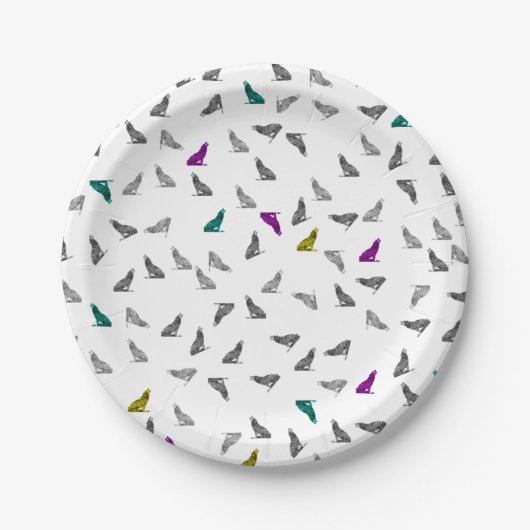Assiettes En Carton Plaques en papier Howling Wolves (Devant)