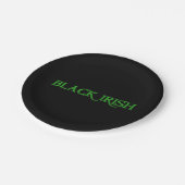 Assiettes En Carton Plaques en papier irlandais noir (Angle)