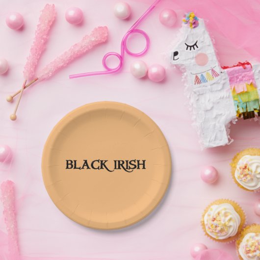 Assiettes En Carton Plaques en papier irlandais noir et tan (Fête)