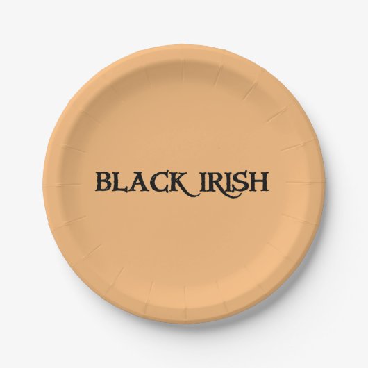 Assiettes En Carton Plaques en papier irlandais noir et tan (Devant)