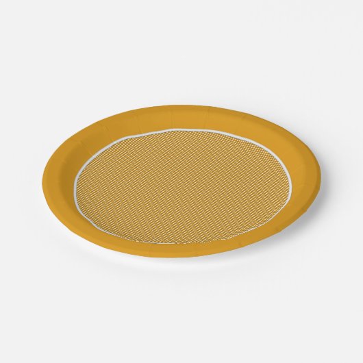 Assiettes En Carton Plaques en papier jaune En vichy-moutarde (Angle)