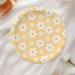 Assiettes En Carton Plaques en papier jaune marguerite super<br><div class="desc">marguerite Super jaune Plaques d'anniversaire rétro.</div>