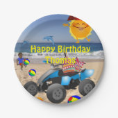 Assiettes En Carton Plaques en papier, Joyeux Anniversaire Beach Bum A (Devant)