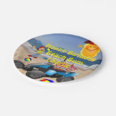 Assiettes En Carton Plaques en papier, Joyeux Anniversaire Beach Bum B (Angle)