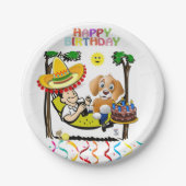 Assiettes En Carton Plaques en papier, Joyeux Anniversaire Homme Chien (Devant)