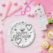 Assiettes En Carton Plaques en papier, Joyeux Coeurs d'Argent Annivers (Fête)