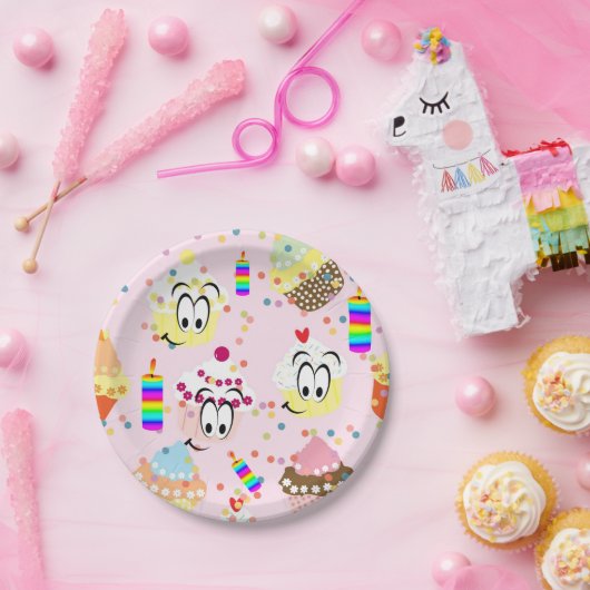 Assiettes En Carton Plaques en papier, Joyeux Cupcake d'anniversaire (Fête)