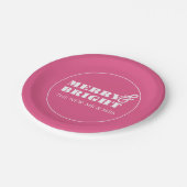 Assiettes En Carton Plaques en papier Joyeux et rose vif (Angle)