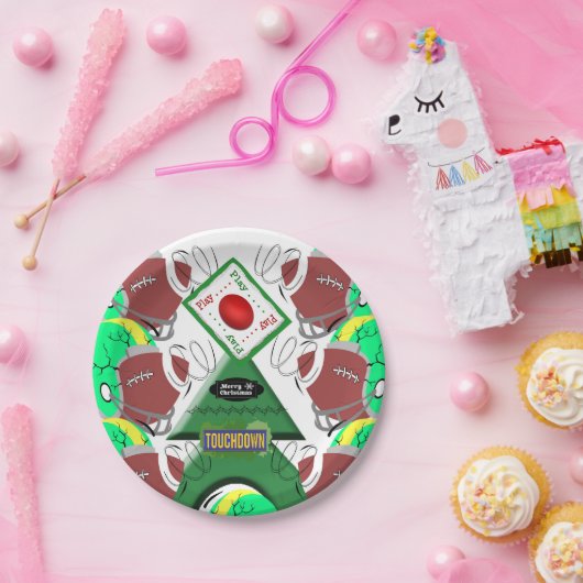 Assiettes En Carton Plaques en papier, Joyeux football de Noël (Fête)
